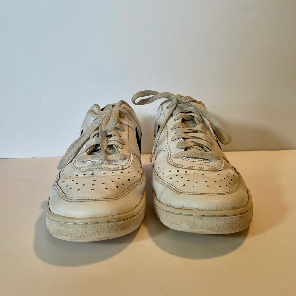 Nike Court Vision Low CD5463-101 Mens Sz 10.5 Casual Shoes White Black Logo - Picture 3 of 8